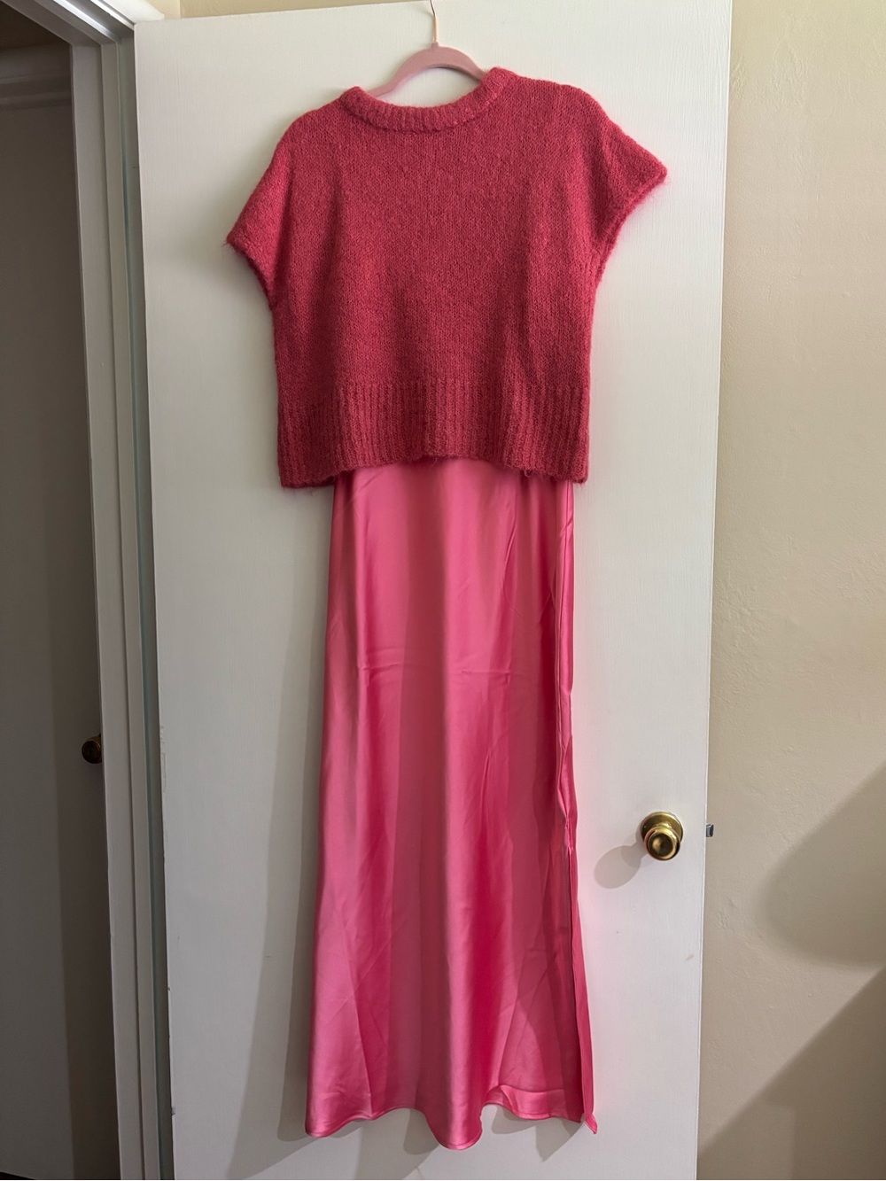 Fashion Nova Girls Two-Piece Pink Layered Dress Set